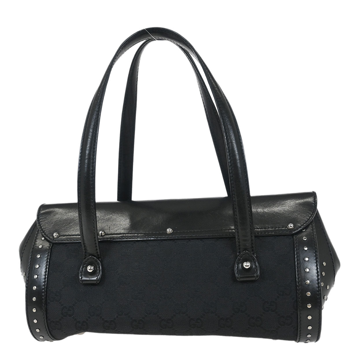 Gucci Black Bamboo GG Handbag