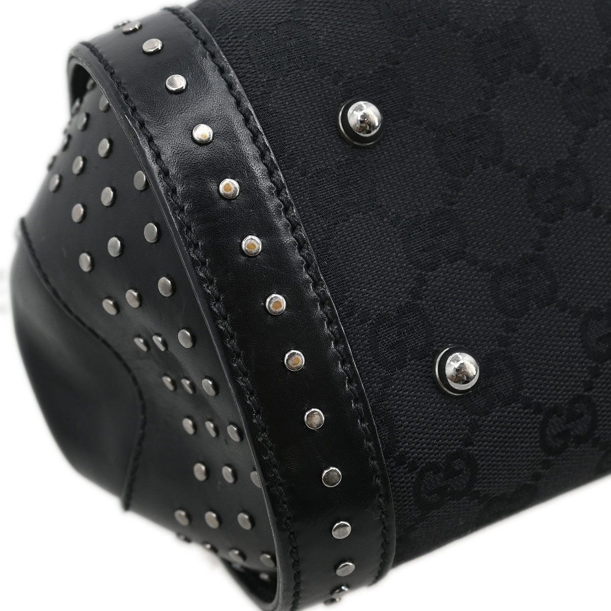 Gucci Black Bamboo GG Handbag