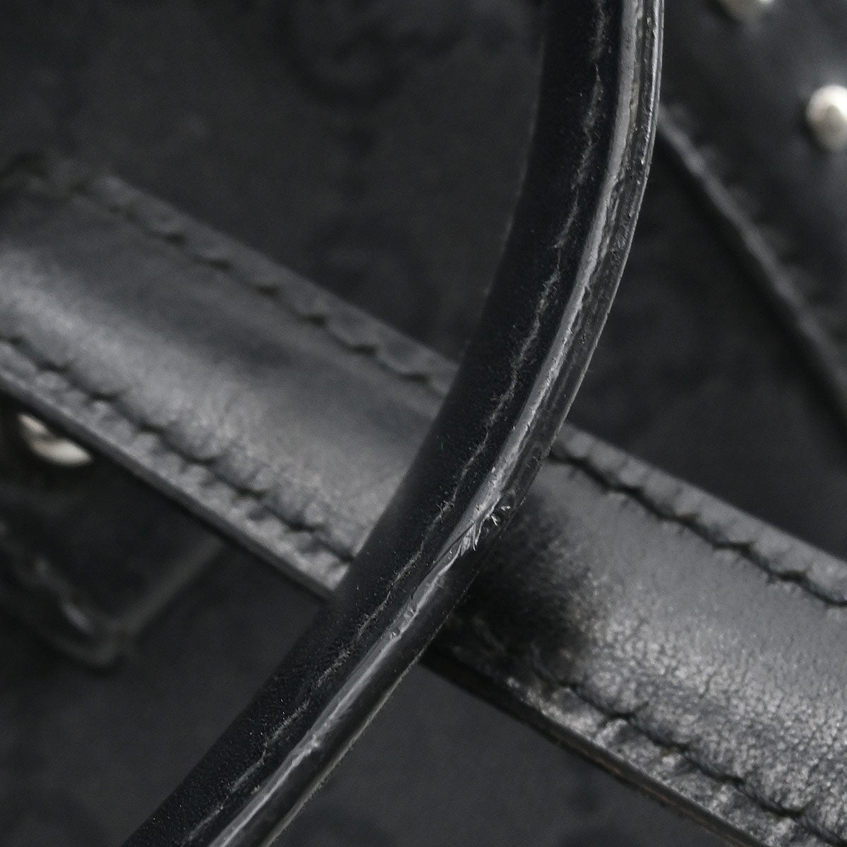 Gucci Black Bamboo GG Handbag