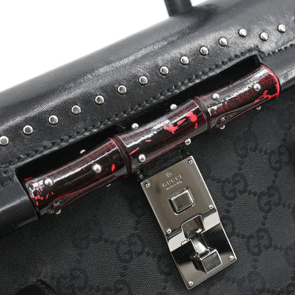 Gucci Black Bamboo GG Handbag