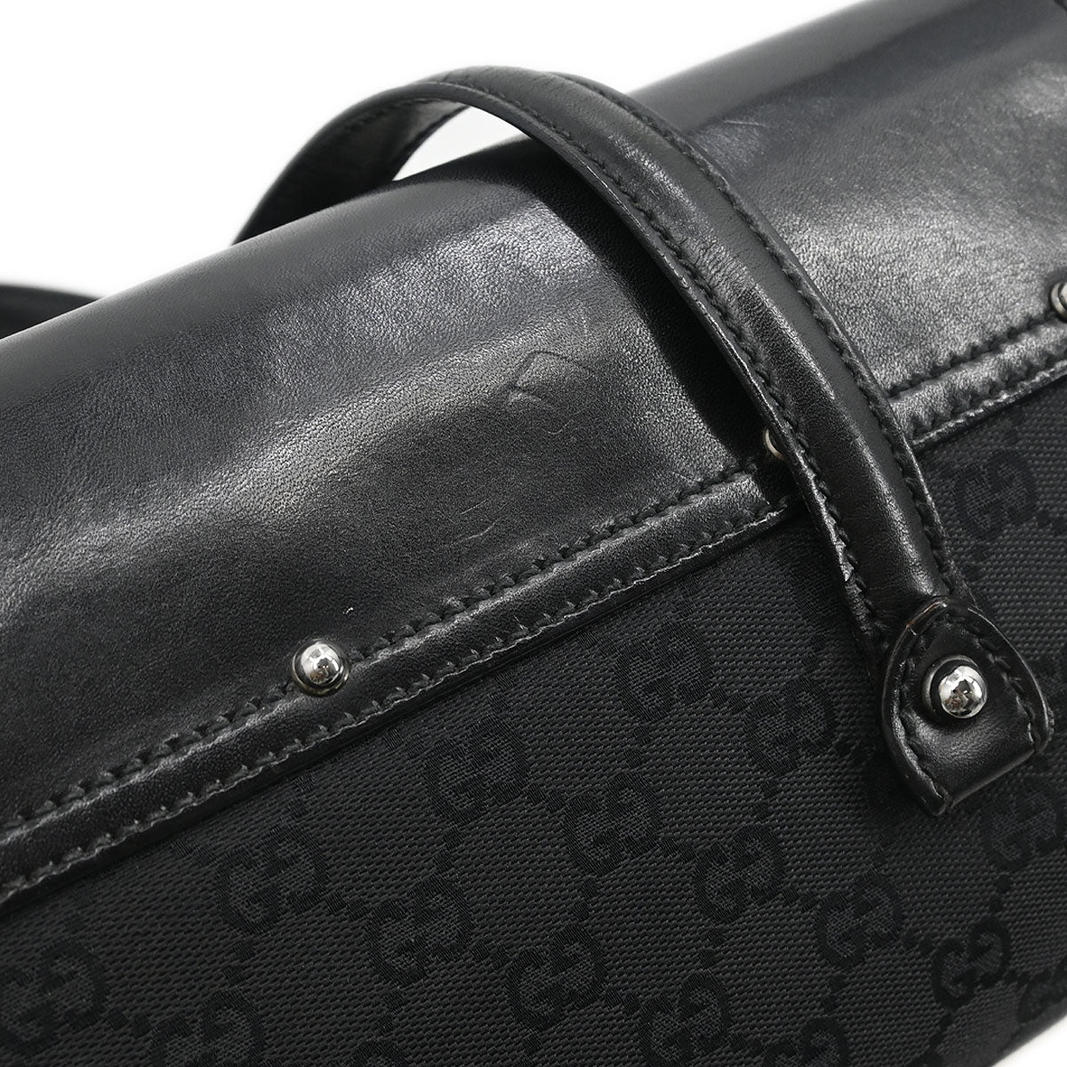 Gucci Black Bamboo GG Handbag