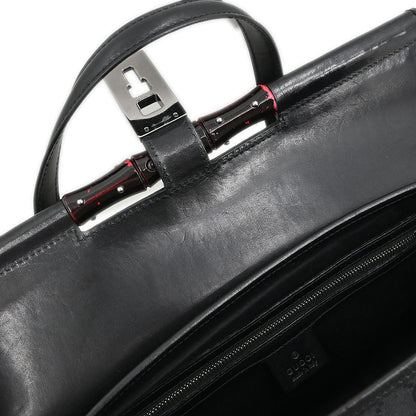 Gucci Black Bamboo GG Handbag