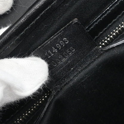 Gucci Black Bamboo GG Handbag