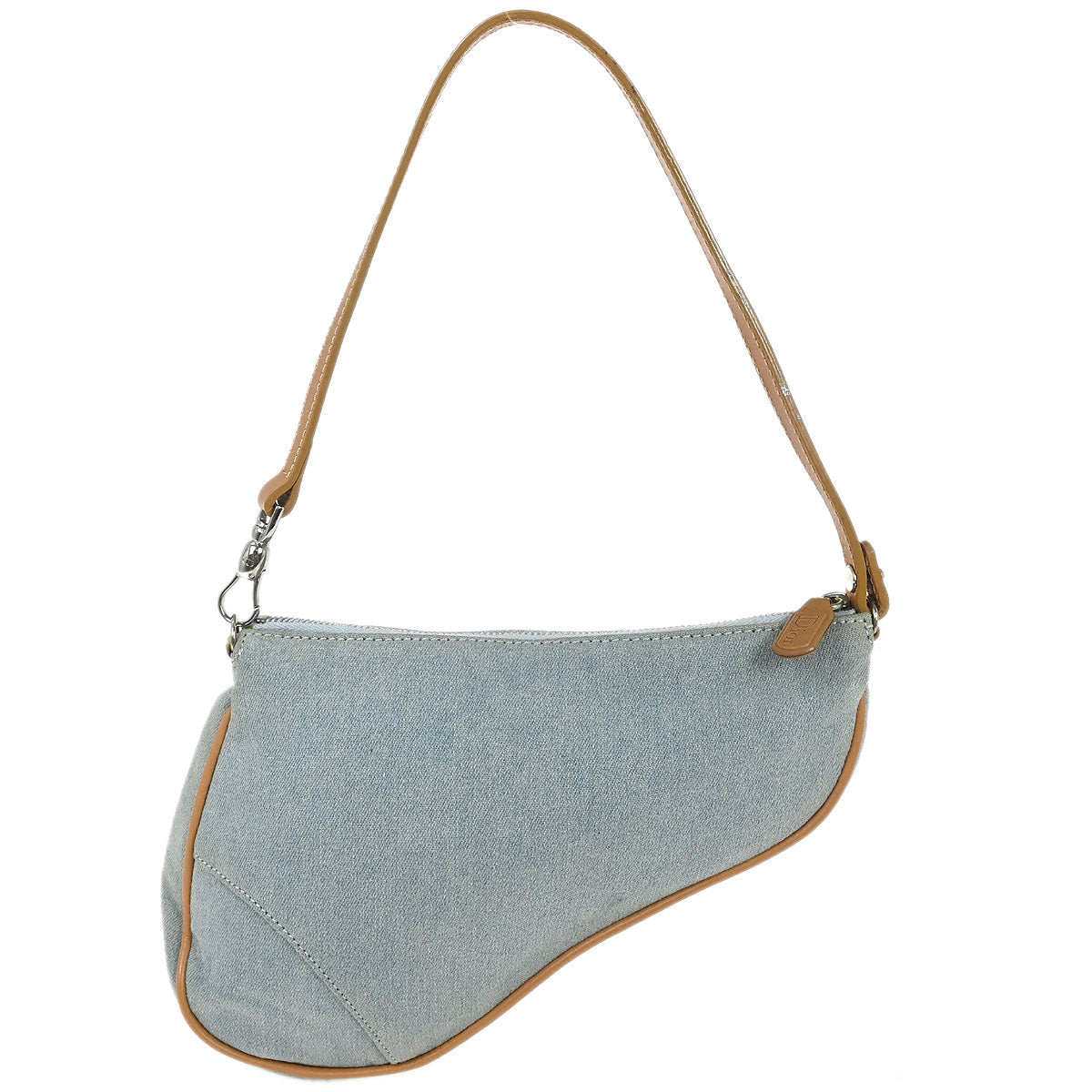Christian Dior Light Blue Denim Saddle Handbag