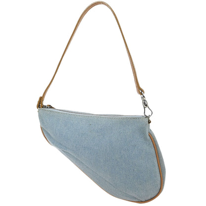 Christian Dior Light Blue Denim Saddle Handbag