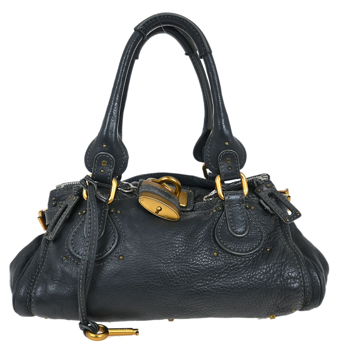 Chloe Dark Gray Paddington Medium Handbag