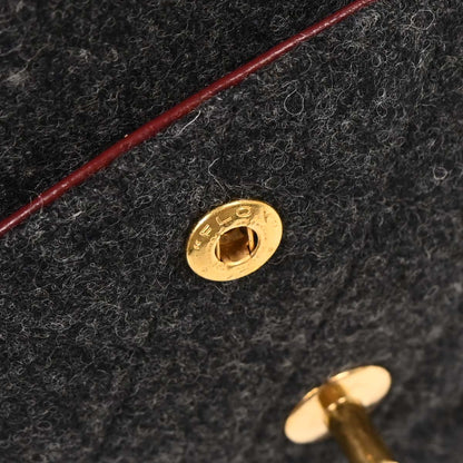 Chanel Gray Wool Medium Classic Double Flap Shoulder Bag