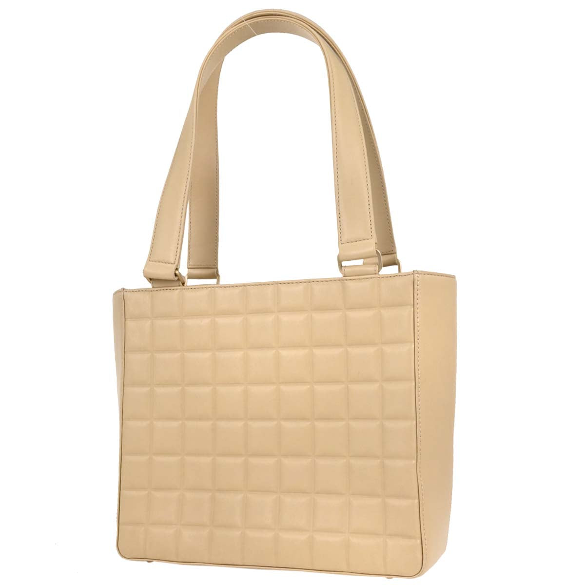 Chanel Beige Lambskin Choco Bar Tote Bag