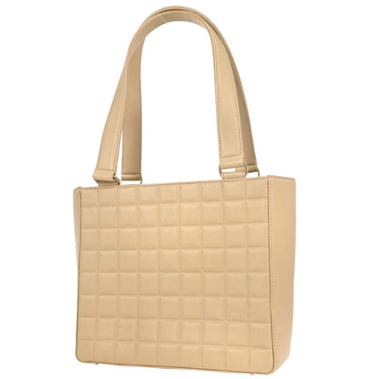 Chanel Beige Lambskin Choco Bar Tote Bag