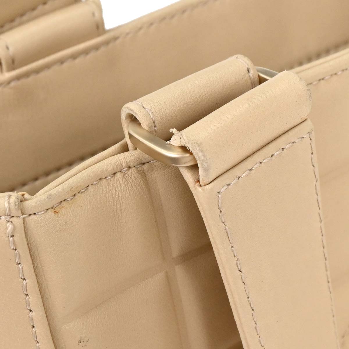 Chanel Beige Lambskin Choco Bar Tote Bag