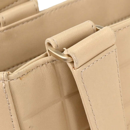 Chanel Beige Lambskin Choco Bar Tote Bag