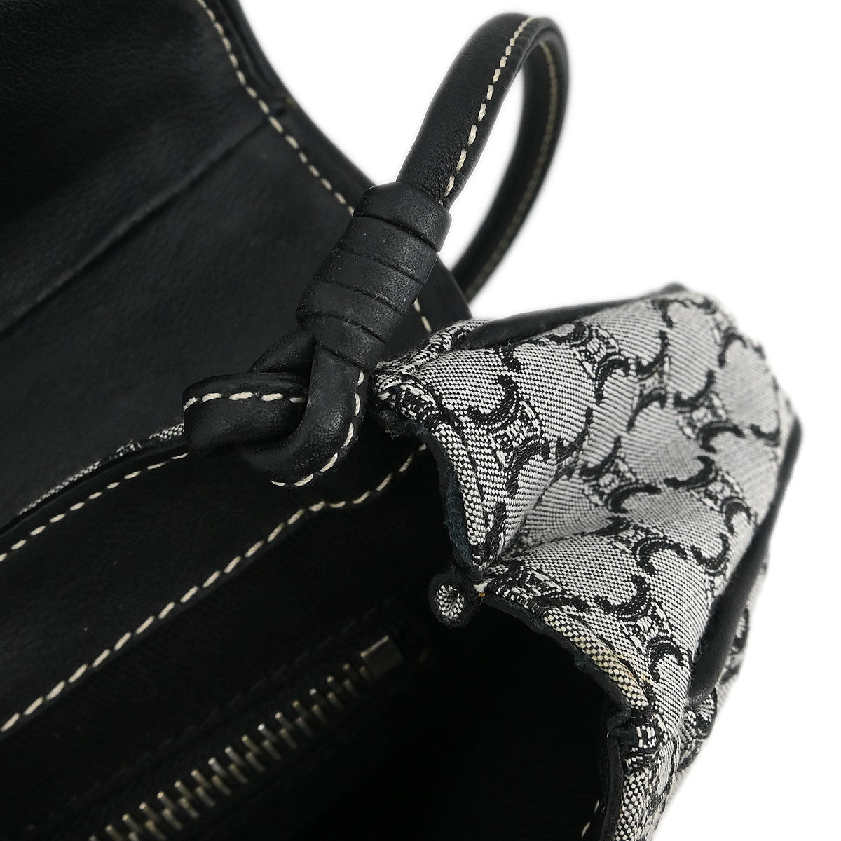 Celine Gray Canvas Macadam Handbag