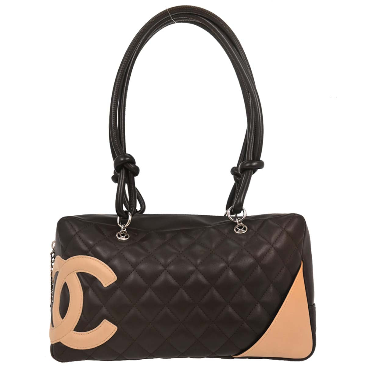 Chanel 2004-2005 Dark Brown Calfskin Cambon Ligne Bowling Bag