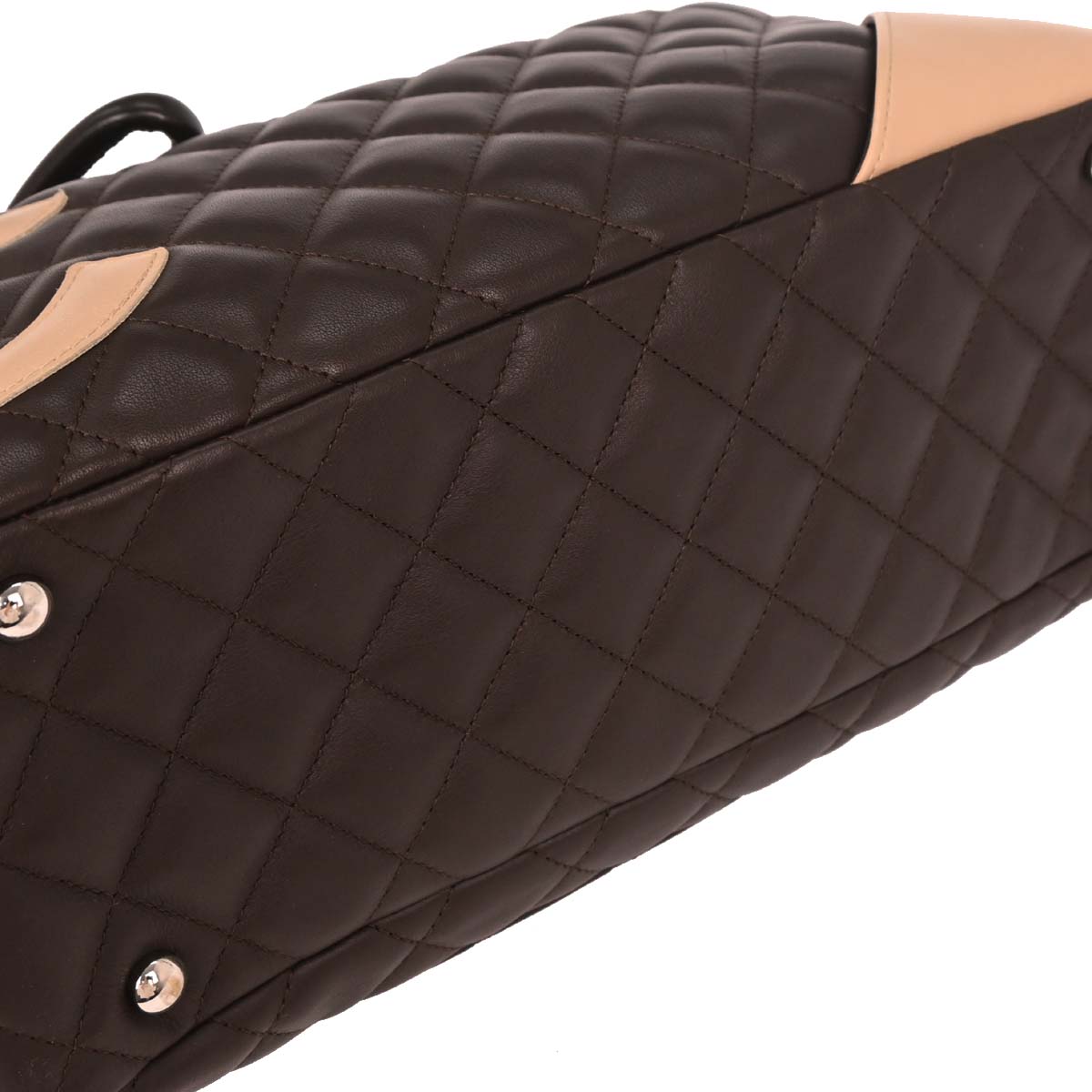 Chanel 2004-2005 Dark Brown Calfskin Cambon Ligne Bowling Bag