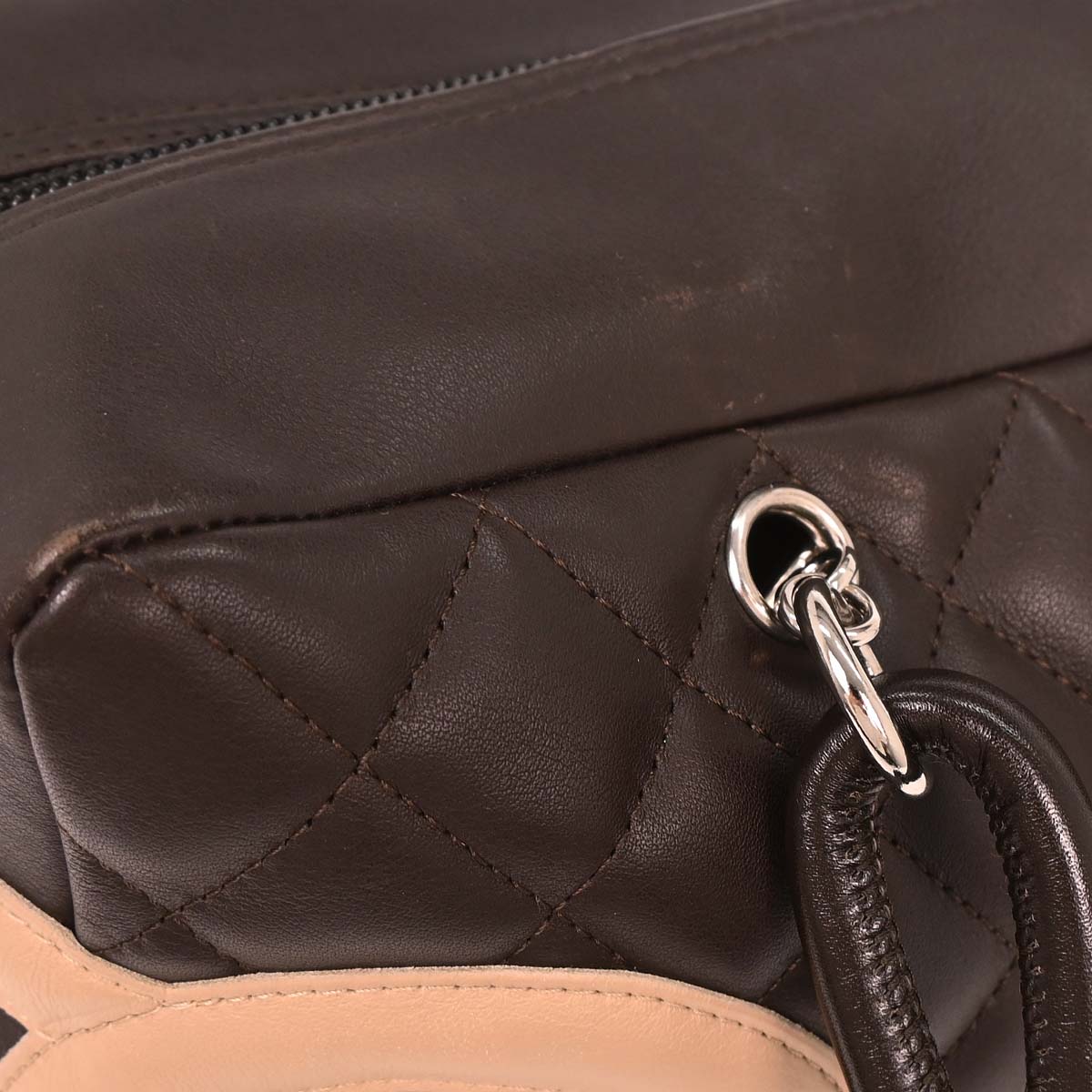 Chanel 2004-2005 Dark Brown Calfskin Cambon Ligne Bowling Bag