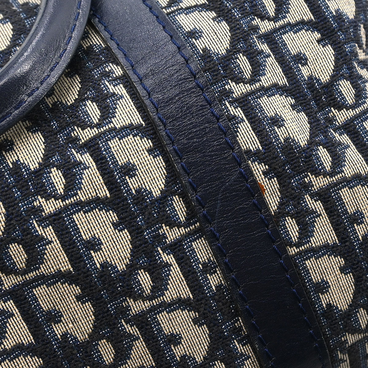 Christian Dior Navy Canvas Trotter Handbag