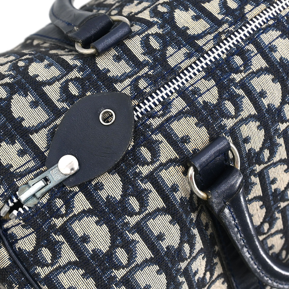 Christian Dior Navy Canvas Trotter Handbag