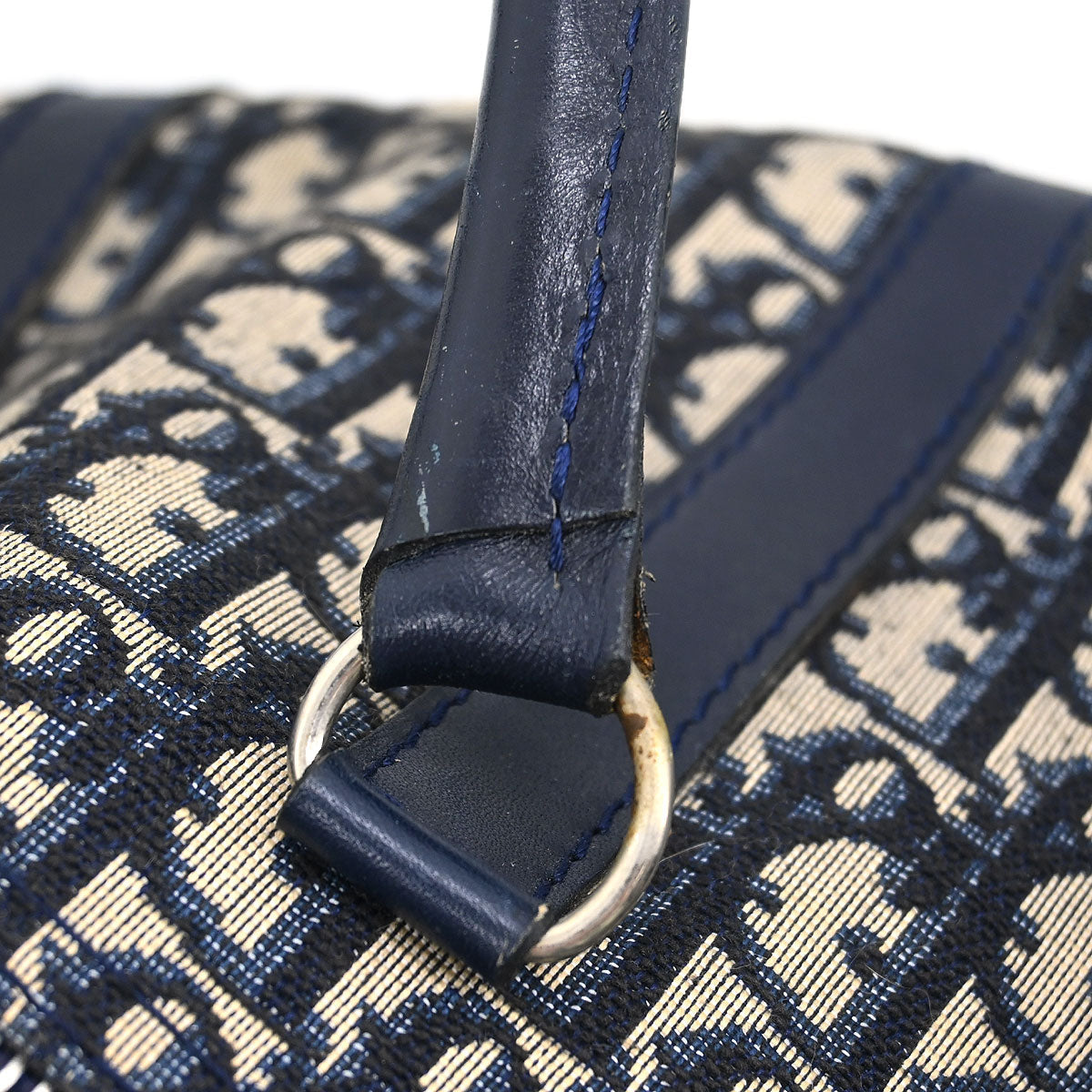 Christian Dior Navy Canvas Trotter Handbag