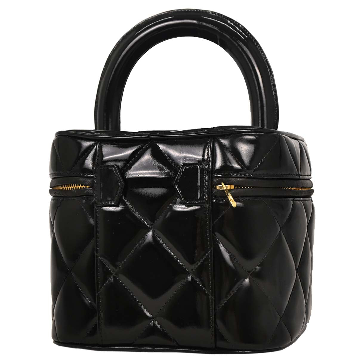 Chanel 1996-1997 Black Patent Leather Vanity Handbag