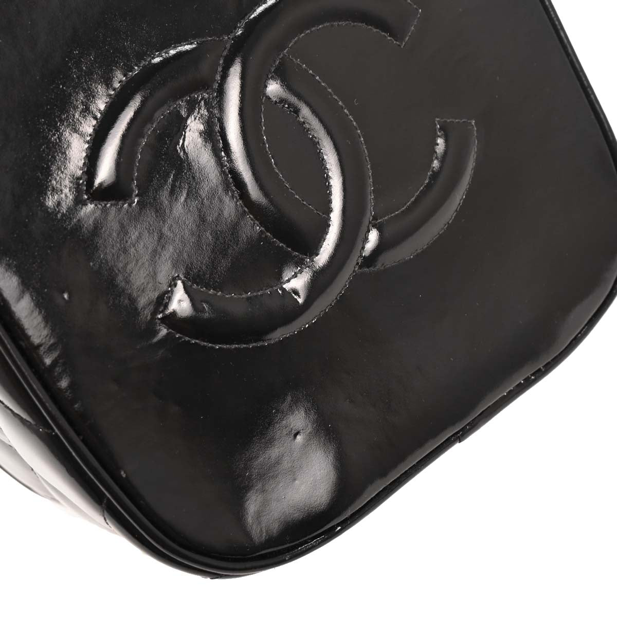 Chanel 1996-1997 Black Patent Leather Vanity Handbag