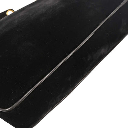 Chanel Black Velvet Shoulder Tote Bag