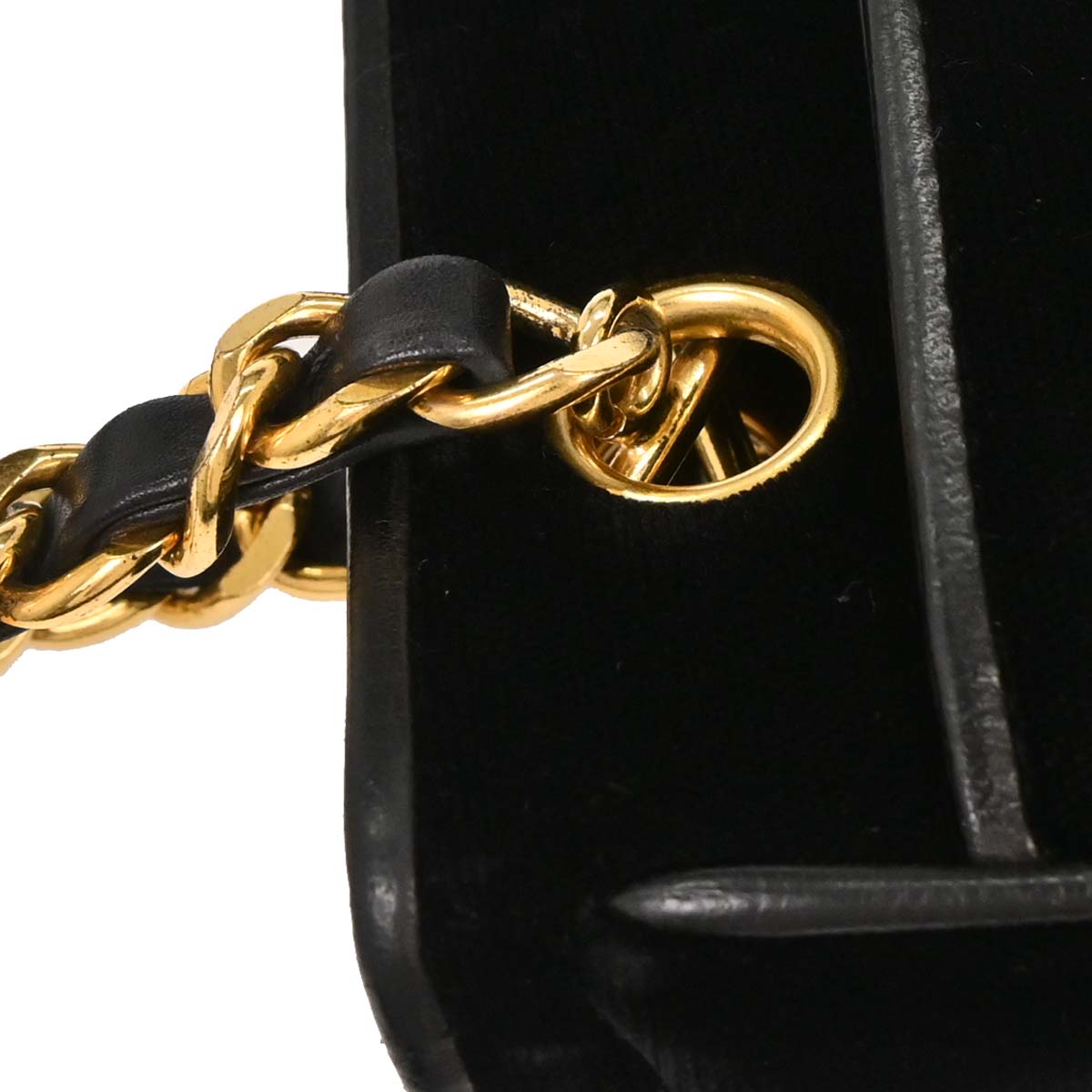 Chanel Black Velvet Shoulder Tote Bag