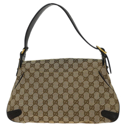 Gucci Beige Canvas Horsebit GG Handbag