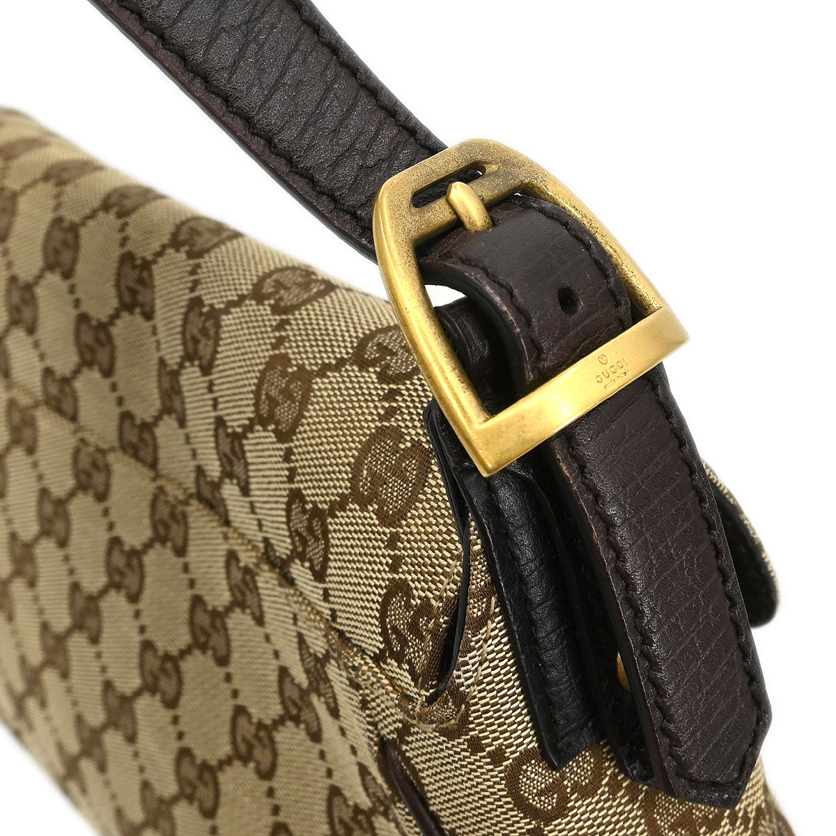 Gucci Beige Canvas Horsebit GG Handbag