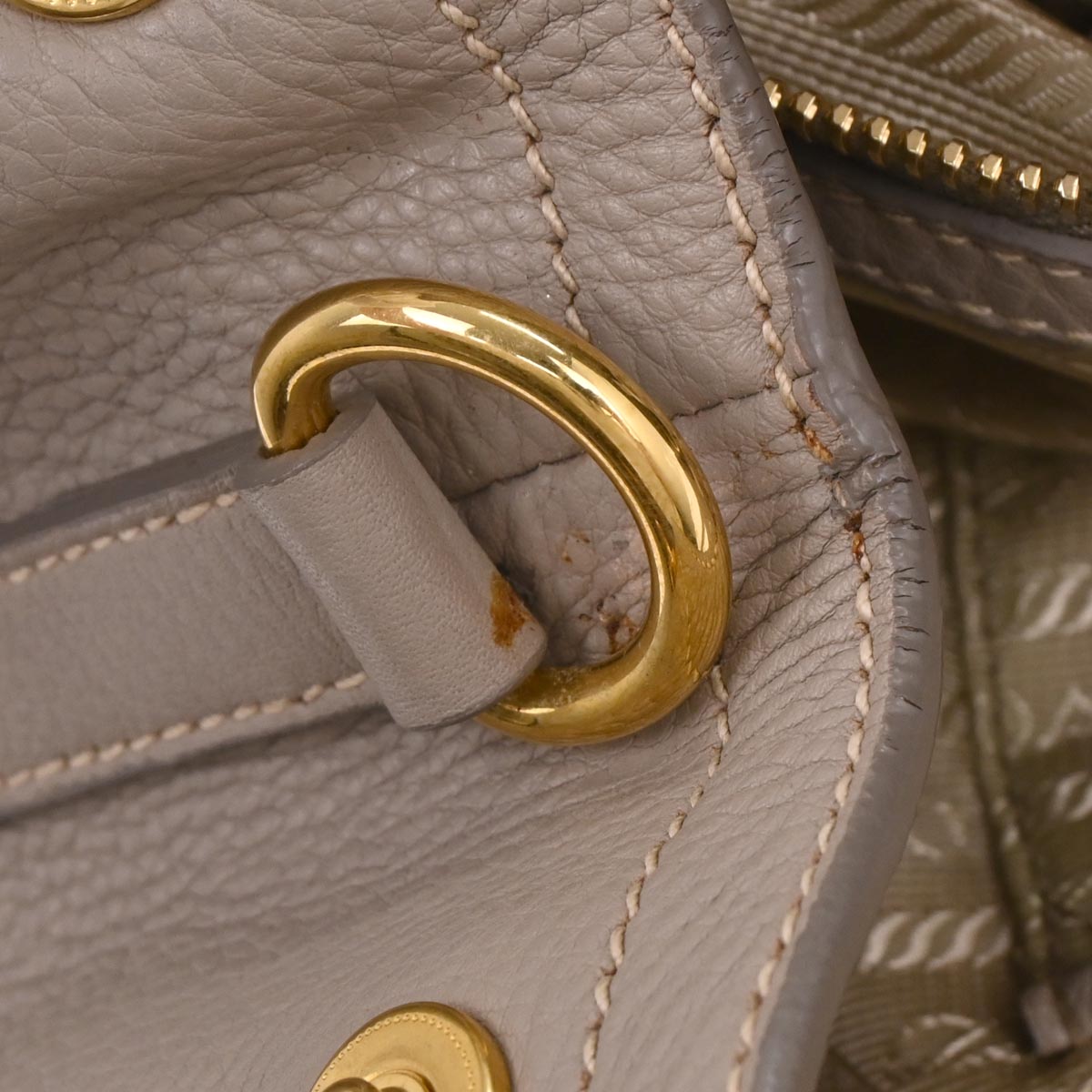 Prada Gray Leather 2way Shoulder Handbag