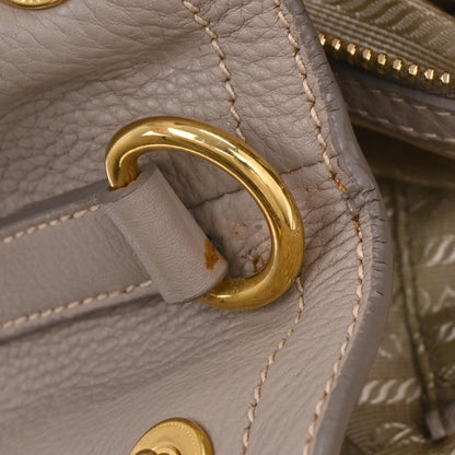 Prada Gray Leather 2way Shoulder Handbag