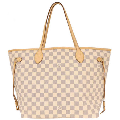 Louis Vuitton Damier Azur Neverfull MM Shoulder Tote Bag N41361