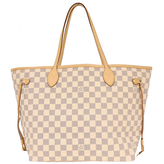 Louis Vuitton Damier Azur Neverfull MM Shoulder Tote Bag N41361
