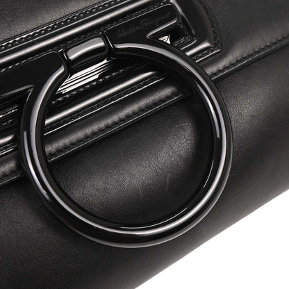 Salvatore Ferragamo Black Gancini Handbag