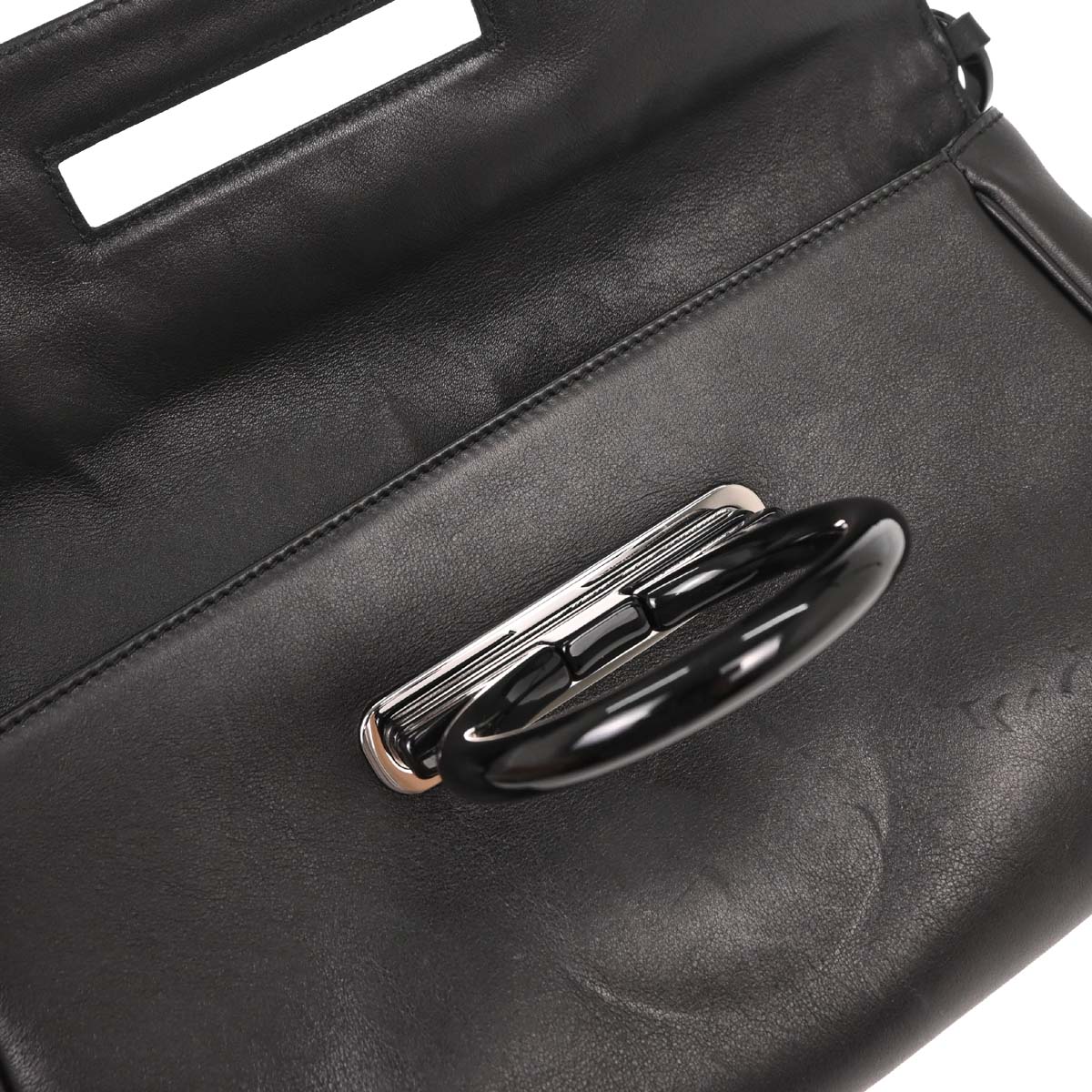 Salvatore Ferragamo Black Gancini Handbag