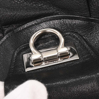 Salvatore Ferragamo Black Leather Gancini 2way Shoulder Handbag