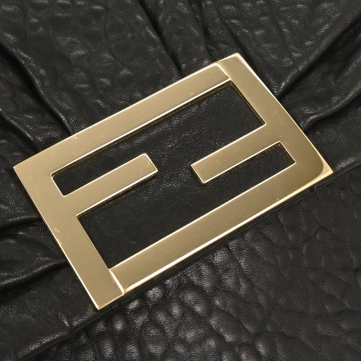 Fendi Black Leather 2way Shoulder Handbag