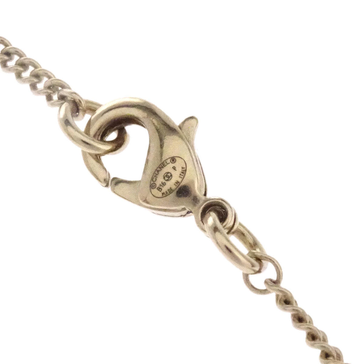 Chanel Chain Pendant Necklace Gold Costume Pearl B16P