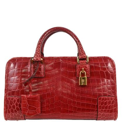 Loewe * Red Crocodile Amazona 28 Handbag
