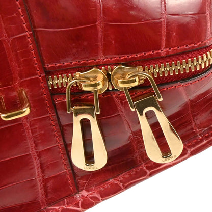 Loewe * Red Crocodile Amazona 28 Handbag
