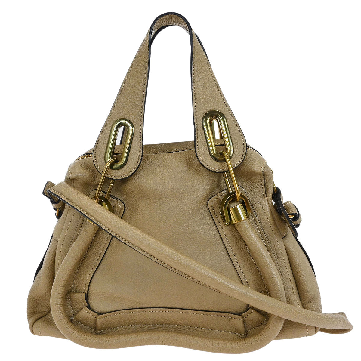 Chloe Beige Paraty 2way Shoulder Handbag