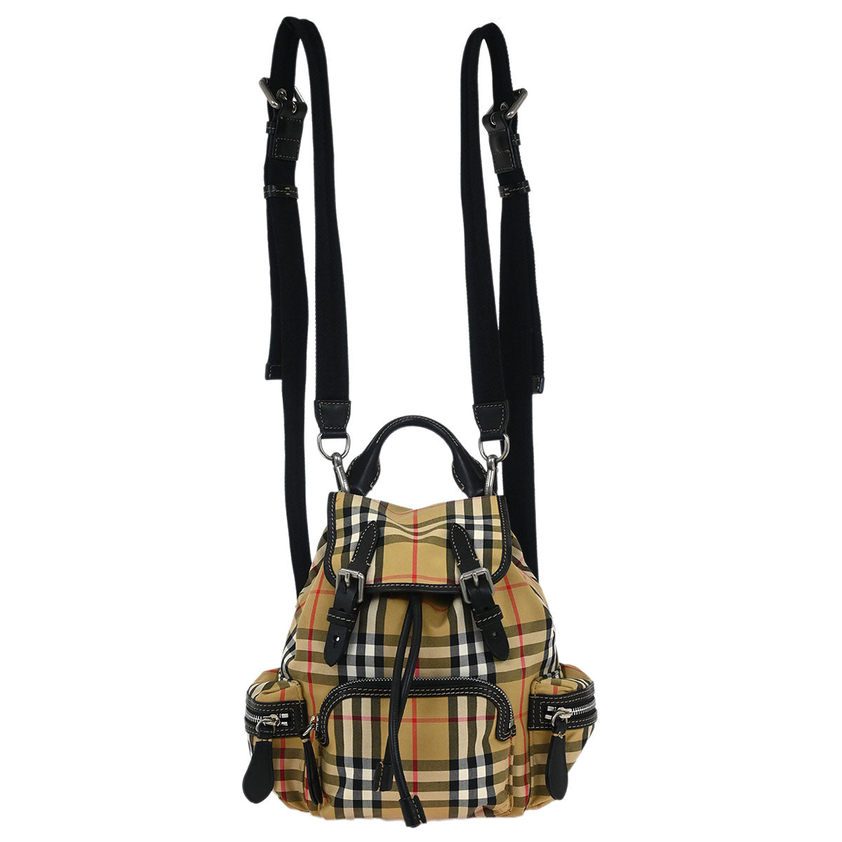 Burberry Beige Black Burberry Check Backpack