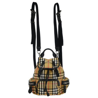 Burberry Beige Black Burberry Check Backpack