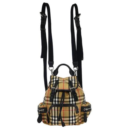 Burberry Beige Black Burberry Check Backpack