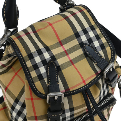 Burberry Beige Black Burberry Check Backpack