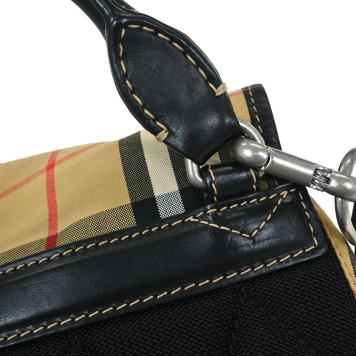 Burberry Beige Black Burberry Check Backpack