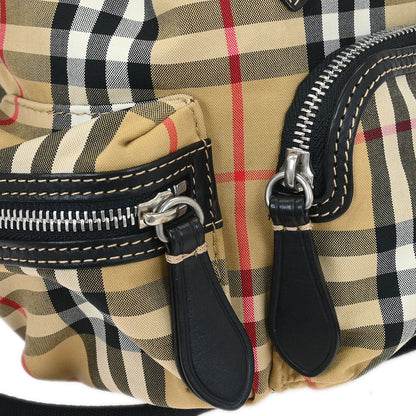 Burberry Beige Black Burberry Check Backpack