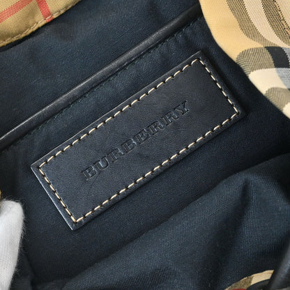 Burberry Beige Black Burberry Check Backpack