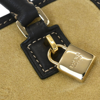 Loewe * Brown Beige Suede Leather Amazona 12 Handbag