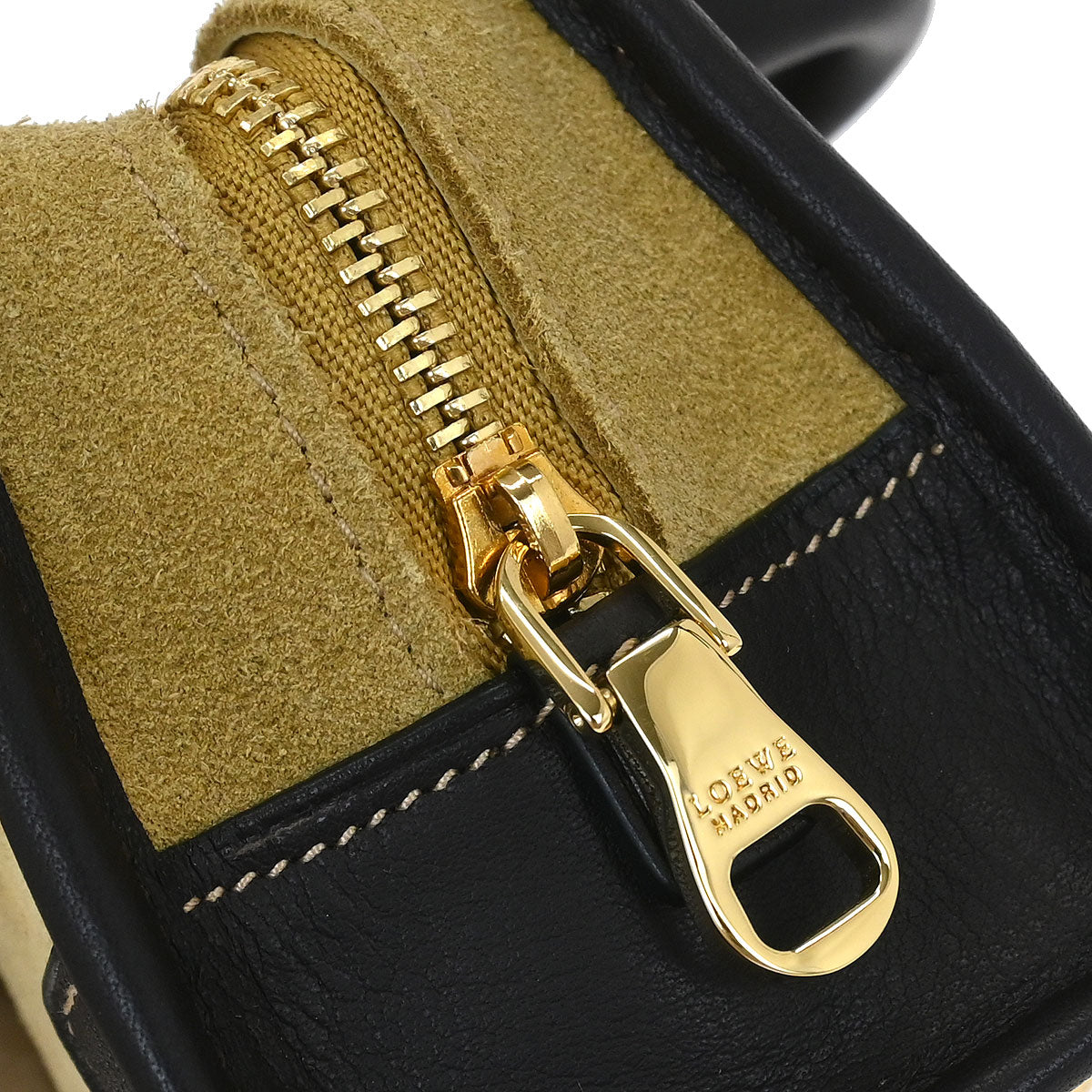 Loewe * Brown Beige Suede Leather Amazona 12 Handbag