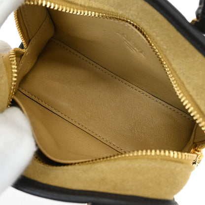 Loewe * Brown Beige Suede Leather Amazona 12 Handbag